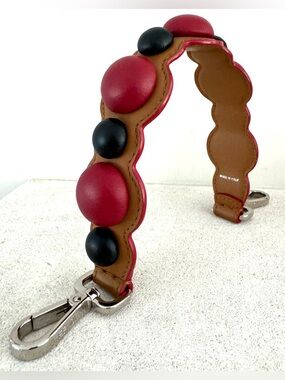 FENDI - RARE Roma Strap You Leather Bag Strap Red Black Studded
